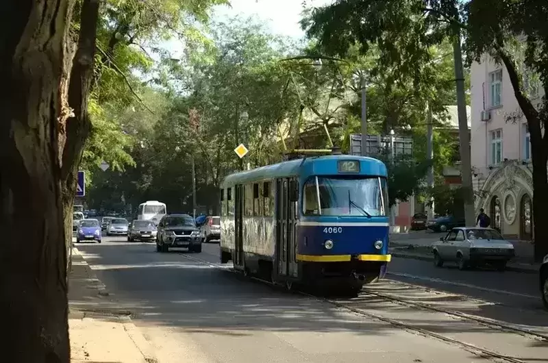 Odessa tram on Sofievska Street